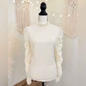 🌾 Maeve Cream Lace Long Sleeve‎ Top